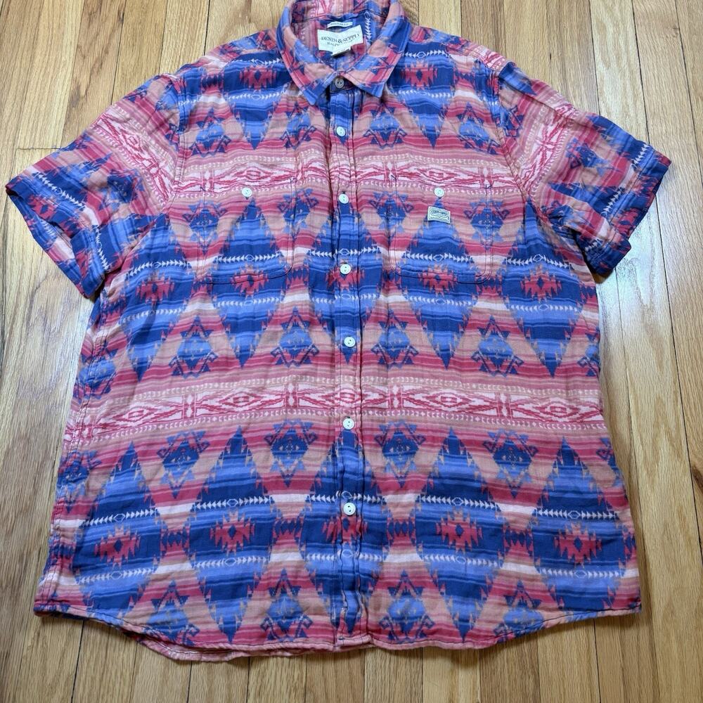 Denim & Supply Ralph Lauren Aztec Button Down Shirt Men’s XXL Short Sleeve